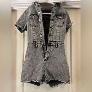 SHEIN Gray Denim Jumpsuit